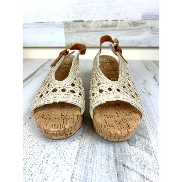 Aerosoles Women’s 8 Cornelia Cream Embroidered Raffia Fabric Platform Sandal NEW - Picture 3 of 9